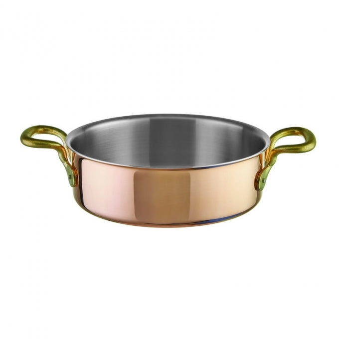 Paderno casseruola bassa 24 cm in rame c/coperchio