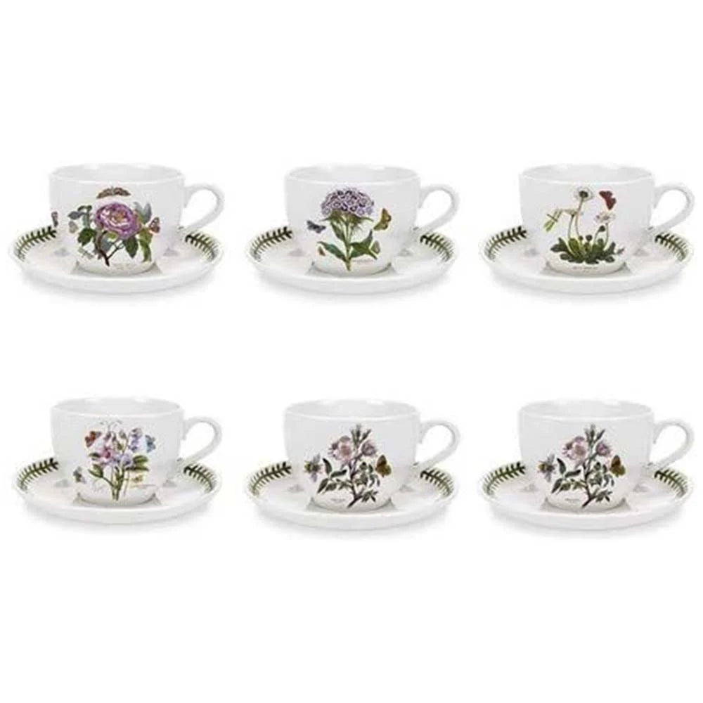 Portmeirion Botanic Garden set 6 tazze jumbo c/piatto