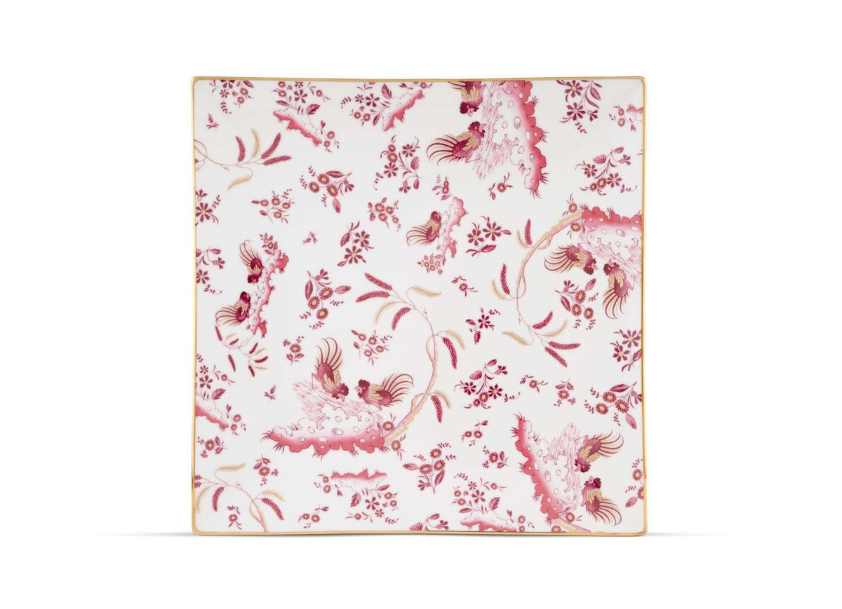 Ginori Oro di Doccia Magenta piatto quadrato grande