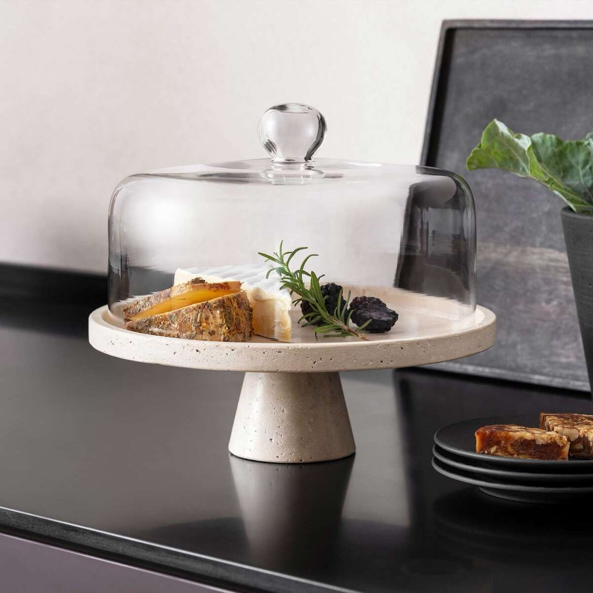 Villeroy & Boch Manufacture Travertine piatto da portata con piede