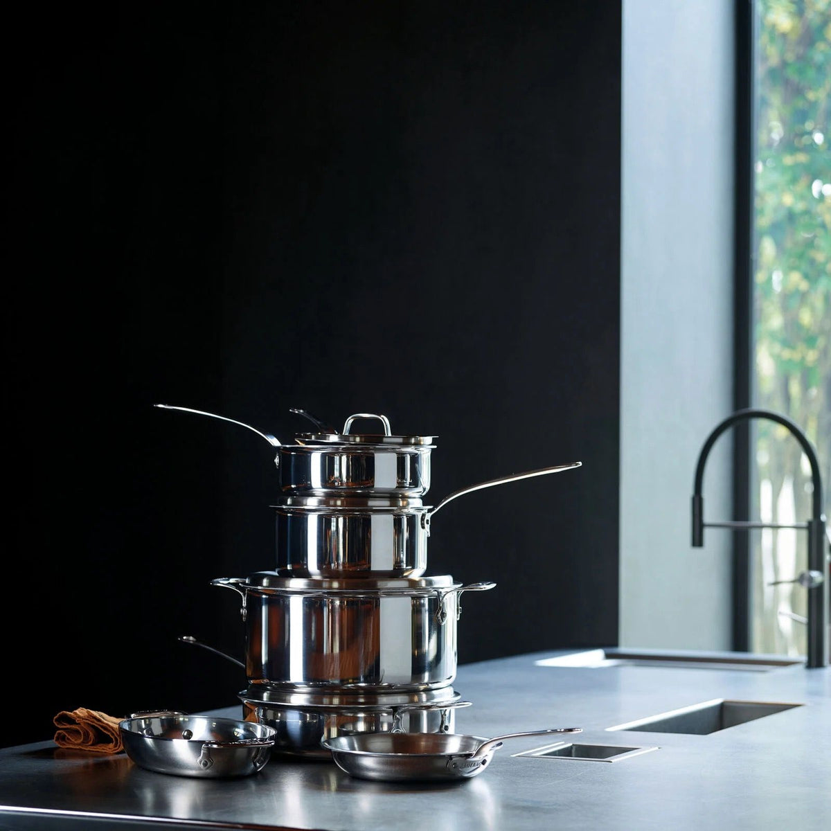 Sambonet Paderno Serie 12200 casseruola alta 1/M 20 cm c/cop