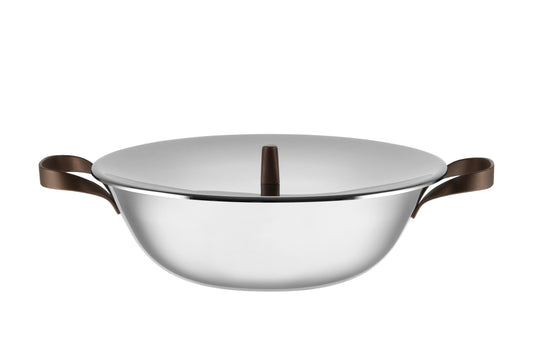 Alessi Edo  Wok con griglia e coperchio