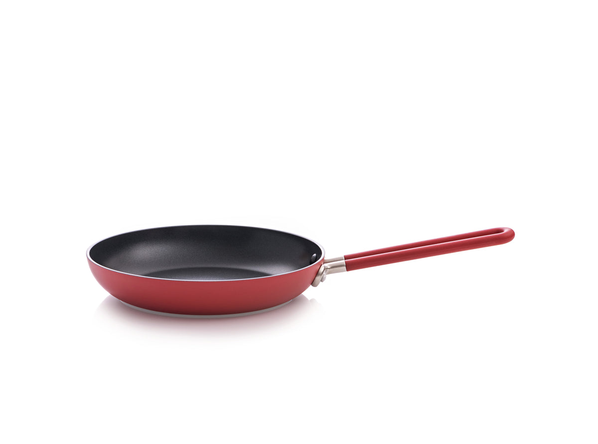 Alessi Sten padella 28 cm manico lungo rossa