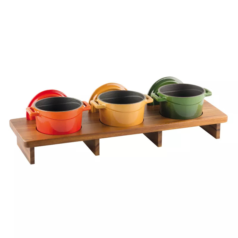Paderno supporto legno porta casseruole 10 cm ghisa