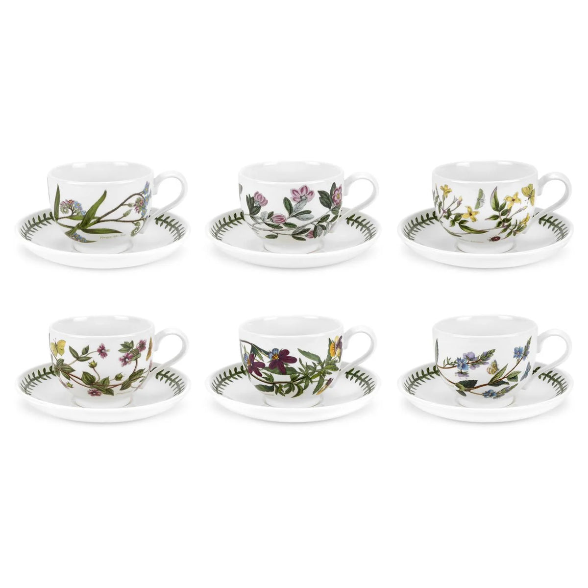 Portmeirion Botanic Garden set 6 tazze colazione c/piatto