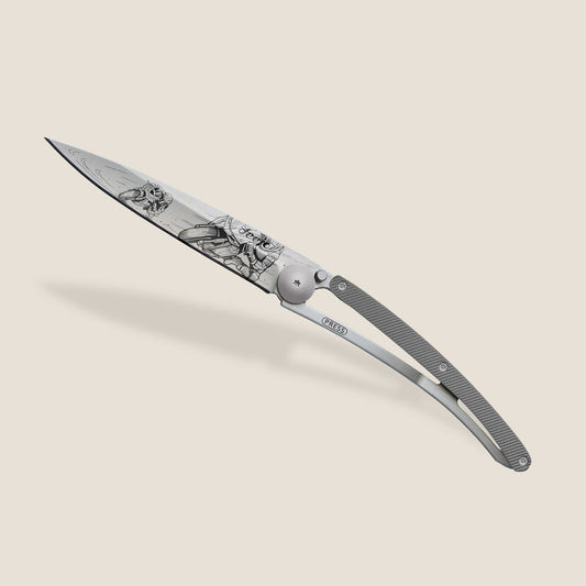 Deejo coltello serramanico con decoro moto