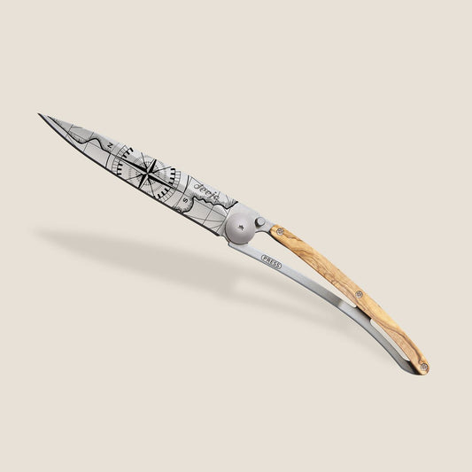 Deejo coltello serramanico con decoro rosa dei venti