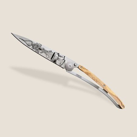 Deejo coltello serramanico con decoro chef