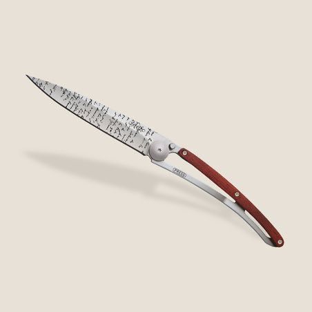 Deejo coltello serramanico con decoro manoscritto
