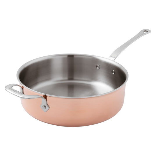 Paderno Serie 15600 rame casseruola bassa 1 manico 24 cm c/coperchio