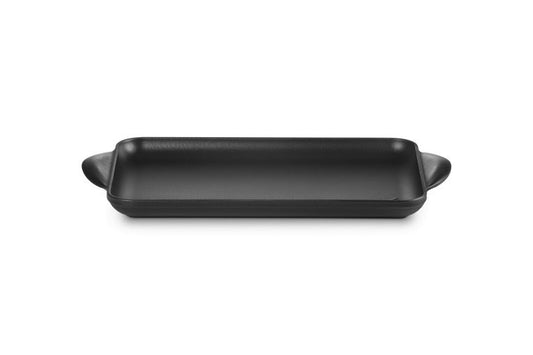 Le Creuset Tradition Grill Ghisa Rettangolare Liscio 32x22 CM - Nero M